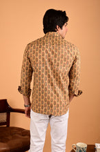 Load image into Gallery viewer, Mustard Handblock Printed Cotton Full Sleeve Shirt