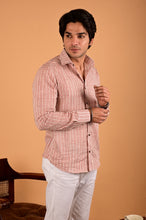 Load image into Gallery viewer, Red Bel Handblock Printed Cotton Full Sleeve Shirt