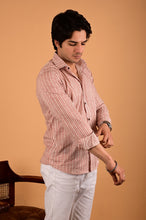 Load image into Gallery viewer, Red Bel Handblock Printed Cotton Full Sleeve Shirt