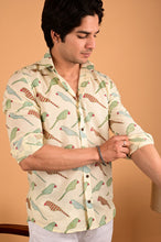 Load image into Gallery viewer, Parrot Print Handblock Printed Cotton Full Sleeve Shirt
