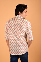 Load image into Gallery viewer, White Handblock Printed Cotton Full Sleeve Shirt
