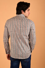 Load image into Gallery viewer, Blue Parcha Handblock Printed Cotton Full Sleeve Shirt