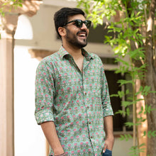 Load image into Gallery viewer, Green Flower Bootaa Shirt - Bootaa By Textorium