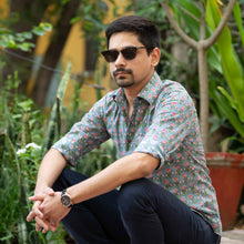 Load image into Gallery viewer, Blue Flower Bootaa Shirt - Bootaa By Textorium