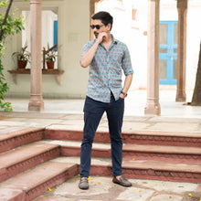 Load image into Gallery viewer, Blue Flower Bootaa Shirt - Bootaa By Textorium