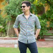 Load image into Gallery viewer, Blue Flower Bootaa Shirt - Bootaa By Textorium