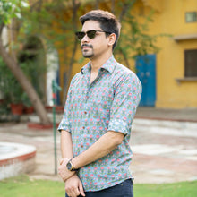 Load image into Gallery viewer, Blue Flower Bootaa Shirt - Bootaa By Textorium