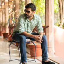 Load image into Gallery viewer, Water Green Jaal Shirt - Bootaa By Textorium