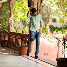 Load image into Gallery viewer, Water Green Jaal Shirt - Bootaa By Textorium