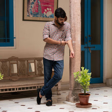 Load image into Gallery viewer, Handblock Printed Grey Bootaa Shirt - Bootaa By Textorium