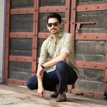 Load image into Gallery viewer, Handblock Printed Light Green Bootaa Shirt - Bootaa By Textorium