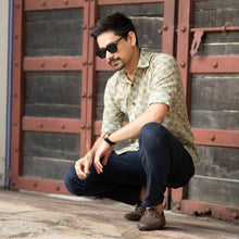 Load image into Gallery viewer, Handblock Printed Light Green Bootaa Shirt - Bootaa By Textorium