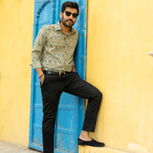 Load image into Gallery viewer, Gadh Print Green Camel Shirt - Bootaa By Textorium
