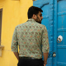 Load image into Gallery viewer, Gadh Print Green Camel Shirt - Bootaa By Textorium