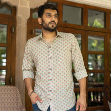 Load image into Gallery viewer, Handblock Printed Pink Bootaa Shirt - Bootaa By Textorium