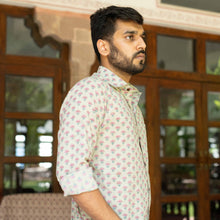 Load image into Gallery viewer, Handblock Printed Pink Bootaa Shirt - Bootaa By Textorium