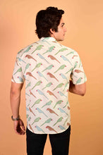 Load image into Gallery viewer, Parrot Print Handblock Printed Cotton Half Sleeve Shirt