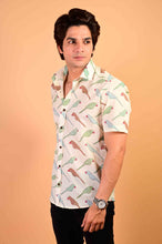 Load image into Gallery viewer, Parrot Print Handblock Printed Cotton Half Sleeve Shirt