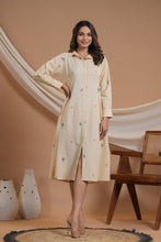 Load image into Gallery viewer, Beige Embroidered Shirt Dress
