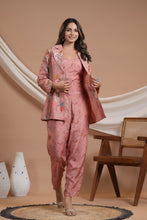Load image into Gallery viewer, Dusty Pink Floral Co-Ord Set With Jacket
