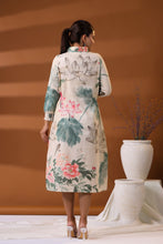 Load image into Gallery viewer, Beige Floral Shirt Dress
