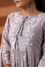 Load image into Gallery viewer, Dusty Lavender Embroidered Dress
