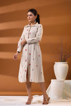 Load image into Gallery viewer, Grey Embroidered Shirt Dress
