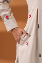 Load image into Gallery viewer, Grey Embroidered Shirt Dress
