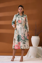 Load image into Gallery viewer, Beige Floral Shirt Dress
