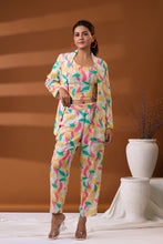 Load image into Gallery viewer, Green Ocre Pink Co-Ord Set With Jacket
