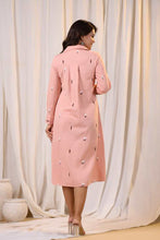 Load image into Gallery viewer, Pink Embroidered Shirt Dress
