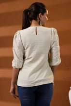 Load image into Gallery viewer, Beige Embroidered Top
