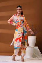 Load image into Gallery viewer, Abstract Print Co-Ord Set With Long Jacket
