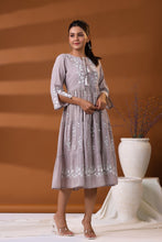 Load image into Gallery viewer, Dusty Lavender Embroidered Dress
