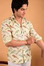 Load image into Gallery viewer, Parrot Print Handblock Printed Cotton Full Sleeve Shirt

