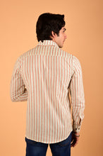Load image into Gallery viewer, Multicolor Stripes Handblock Printed Cotton Full Sleeve Shirt
