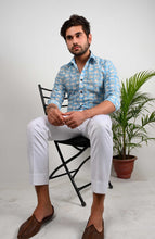 Load image into Gallery viewer, Handblock Printed Blue Duck Shirt - Bootaa By Textorium
