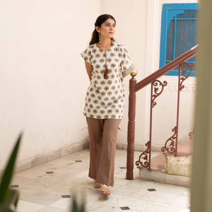 Kaftan Style Top With Pants - Bootaa By Textorium