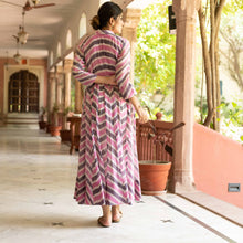 Load image into Gallery viewer, Chanderi Lehariya Dress - Bootaa By Textorium
