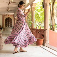 Load image into Gallery viewer, Chanderi Lehariya Dress - Bootaa By Textorium

