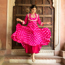 Load image into Gallery viewer, Lehariya Silk Dress With Gota Work - Bootaa By Textorium
