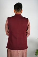 Load image into Gallery viewer, Maroon Self Quilted Nehru Jacket - Bootaa By Textorium
