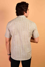 Load image into Gallery viewer, Grey Handblock Printed Cotton Half Sleeve Shirt
